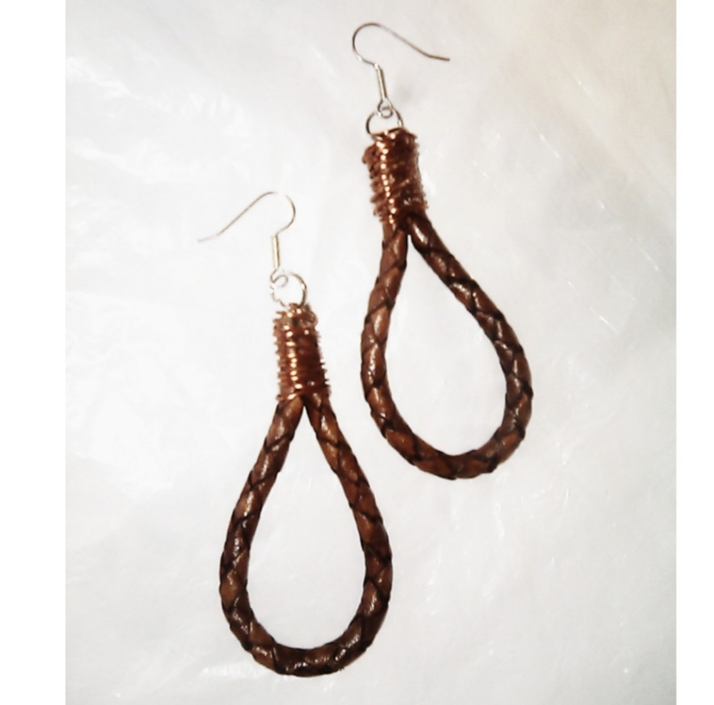 Handmade Leather  Rope earrings